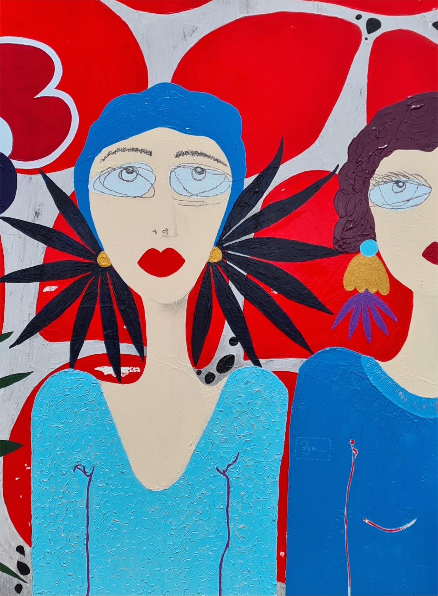 "NOUS 2" 2024_004 PyM Peintre propose cette peinture sur TOILE : Technique mixte Artiste de Dordogne - Périgueux – France