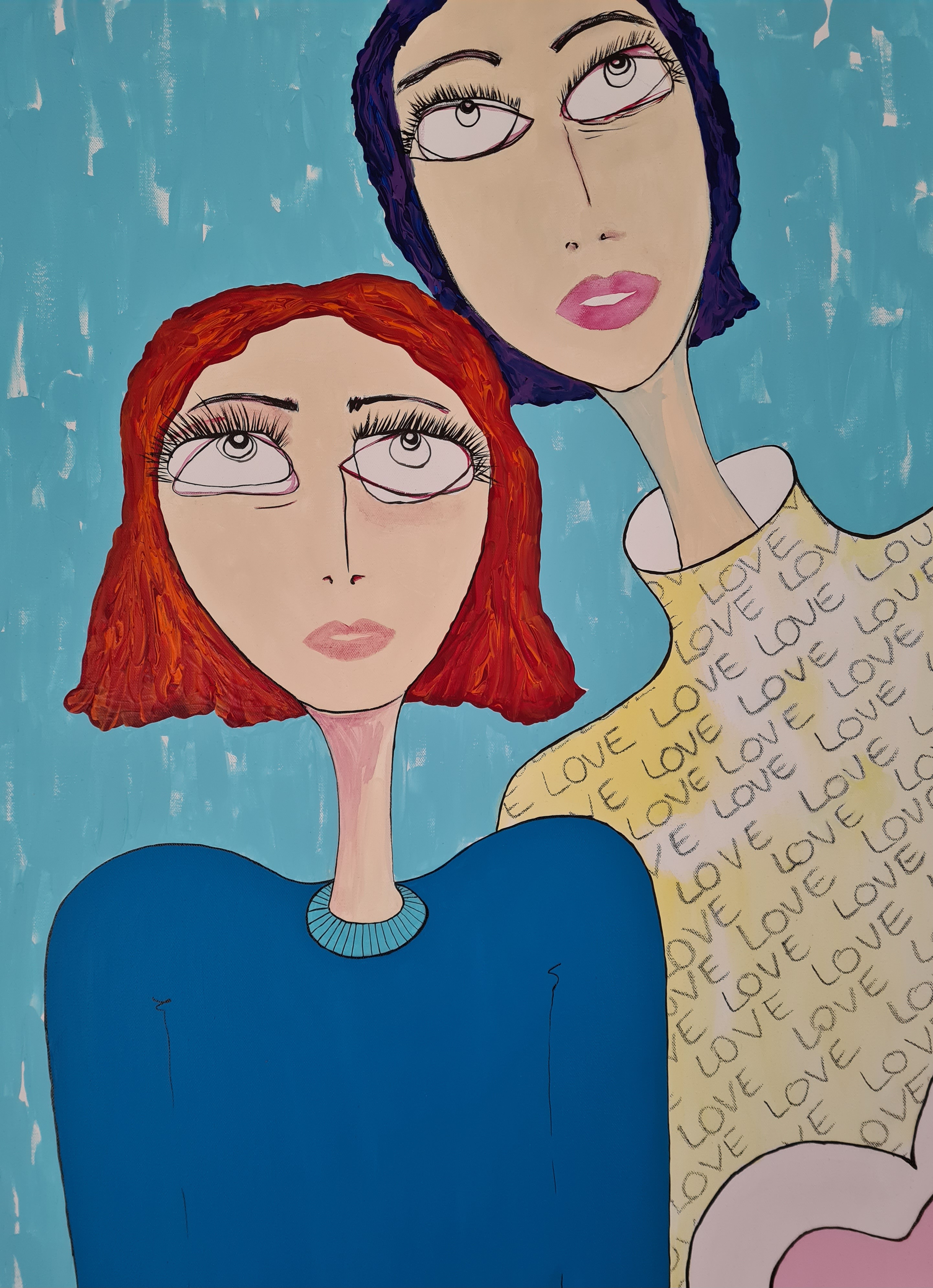 "LOLA" 2024_007 PyM Peintre propose cette peinture sur TOILE : Technique mixte Artiste de Dordogne - Périgueux – France