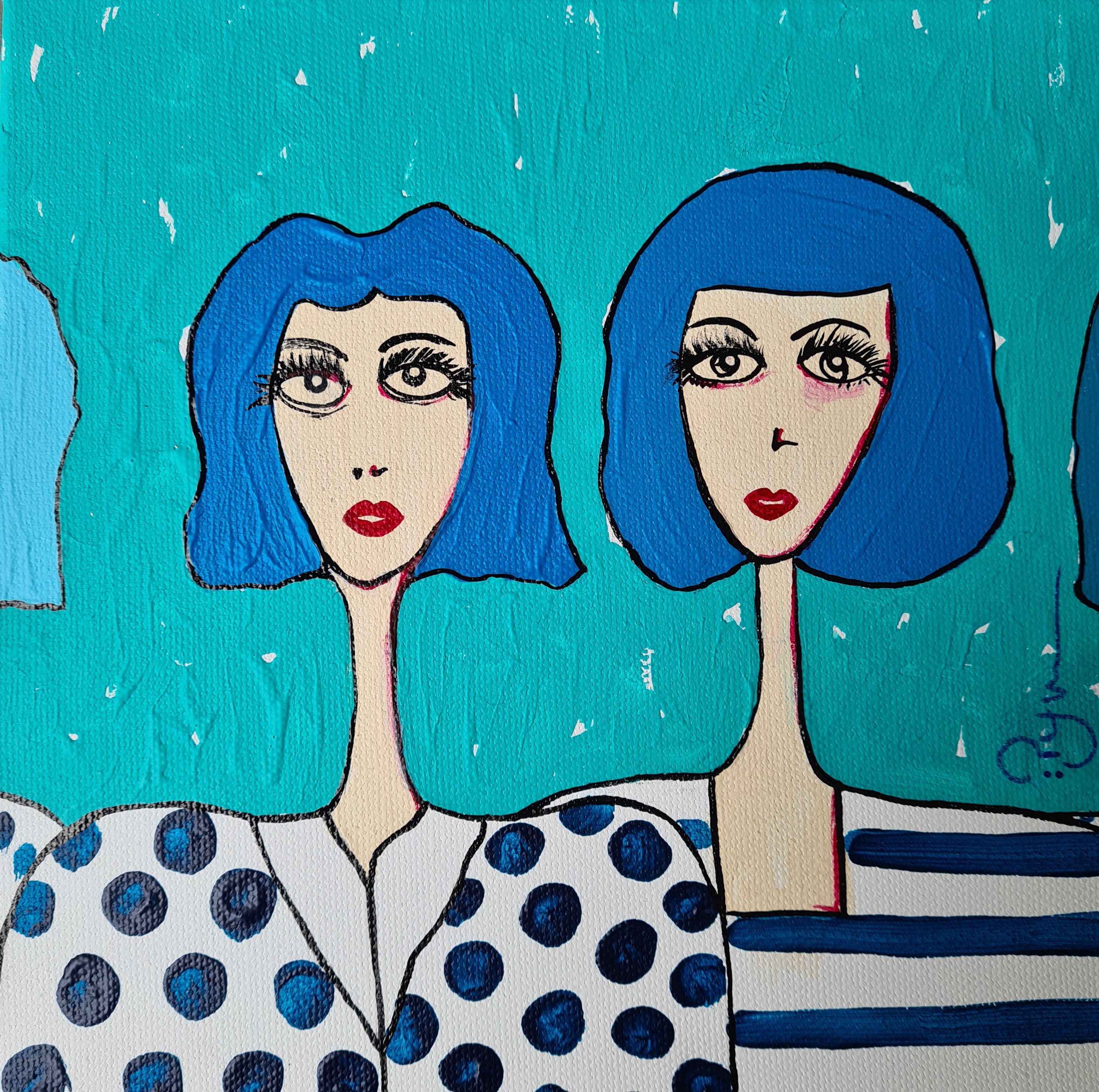 "WEEK-END" 2024_024 PyM Peintre propose cette peinture sur TOILE : Technique mixte Artiste de Dordogne - Périgueux – France